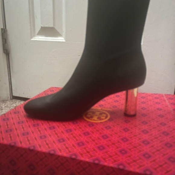 Tory Bury Shoes - Tory Burch  Black Cylinder Heeled Bootie